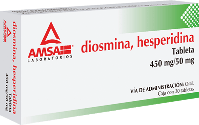 Diosmina,hesperidina 450mg/50mg Caja con 20 Tabletas